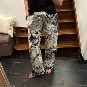 Stars Above Black and White Floral women’s PJ pants